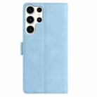 For Samsung Galaxy S25 Ultra 5G Rose Flower Embossing Pattern Leather Phone Case(Sky Blue) - 3