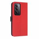 For OPPO Reno12 Pro 5G Metal Bow Leather Phone Case with Hand Strap(Red) - 3