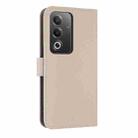 For OPPO A5 5G Global / A3 4G Global Metal Bow Leather Phone Case with Hand Strap(Apricot) - 3