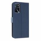 For OPPO A16 Metal Bow Leather Phone Case with Hand Strap(Dark Blue) - 3