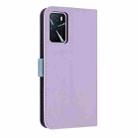 For OPPO A16 Metal Bow Leather Phone Case with Hand Strap(Purple) - 3