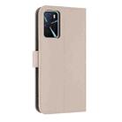 For OPPO A16 Metal Bow Leather Phone Case with Hand Strap(Apricot) - 3