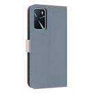 For OPPO A16 Metal Bow Leather Phone Case with Hand Strap(Light Blue) - 3