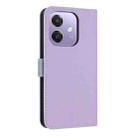 For OPPO A40 4G Global / A60 Metal Bow Leather Phone Case with Hand Strap(Purple) - 3