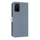 For OPPO A55s 5G Japan Metal Bow Leather Phone Case with Hand Strap(Light Blue) - 3
