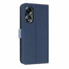 For OPPO A58 4G Global Metal Bow Leather Phone Case with Hand Strap(Dark Blue) - 3