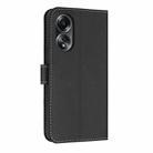 For OPPO A58 4G Global Metal Bow Leather Phone Case with Hand Strap(Black) - 3