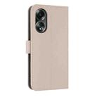 For OPPO A58 4G Global Metal Bow Leather Phone Case with Hand Strap(Apricot) - 3