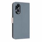 For OPPO A58 4G Global Metal Bow Leather Phone Case with Hand Strap(Light Blue) - 3