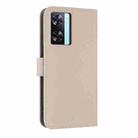 For OPPO A77 4G / A57 4G Global Metal Bow Leather Phone Case with Hand Strap(Apricot) - 3