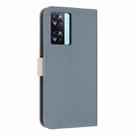 For OPPO A77 4G / A57 4G Global Metal Bow Leather Phone Case with Hand Strap(Light Blue) - 3