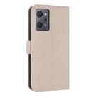 For OPPO Reno7 A / Reno9 A Metal Bow Leather Phone Case with Hand Strap(Apricot) - 3