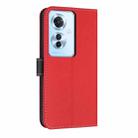 For OPPO Reno11 F / F21 Pro India Metal Bow Leather Phone Case with Hand Strap(Red) - 3