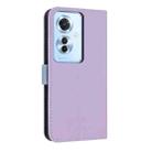 For OPPO Reno11 F / F21 Pro India Metal Bow Leather Phone Case with Hand Strap(Purple) - 3