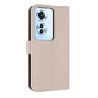 For OPPO Reno11 F / F21 Pro India Metal Bow Leather Phone Case with Hand Strap(Apricot) - 3