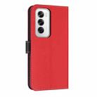 For OPPO Reno12 5G Global Metal Bow Leather Phone Case with Hand Strap(Red) - 3