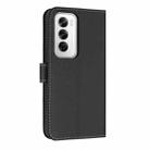 For OPPO Reno12 5G Global Metal Bow Leather Phone Case with Hand Strap(Black) - 3