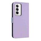 For OPPO Reno12 5G Global Metal Bow Leather Phone Case with Hand Strap(Purple) - 3