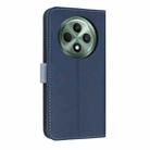 For OPPO Reno12 F Global Metal Bow Leather Phone Case with Hand Strap(Dark Blue) - 3