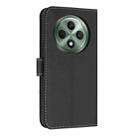 For OPPO Reno12 F Global Metal Bow Leather Phone Case with Hand Strap(Black) - 3