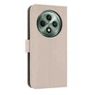 For OPPO Reno12 F Global Metal Bow Leather Phone Case with Hand Strap(Apricot) - 3