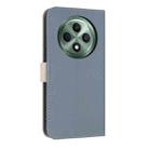For OPPO Reno12 F Global Metal Bow Leather Phone Case with Hand Strap(Light Blue) - 3