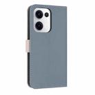 For OPPO Reno13 5G Metal Bow Leather Phone Case with Hand Strap(Light Blue) - 3