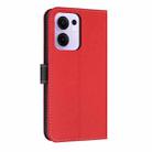 For OPPO Reno13 F Global Metal Bow Leather Phone Case with Hand Strap(Red) - 3