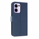For OPPO Reno13 F Global Metal Bow Leather Phone Case with Hand Strap(Dark Blue) - 3