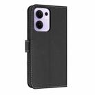 For OPPO Reno13 F Global Metal Bow Leather Phone Case with Hand Strap(Black) - 3