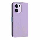 For OPPO Reno13 F Global Metal Bow Leather Phone Case with Hand Strap(Purple) - 3