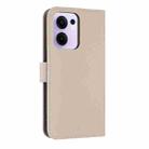 For OPPO Reno13 F Global Metal Bow Leather Phone Case with Hand Strap(Apricot) - 3