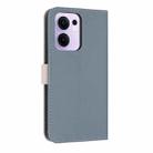 For OPPO Reno13 F Global Metal Bow Leather Phone Case with Hand Strap(Light Blue) - 3