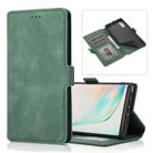 For Samsung Galaxy Note 10 Retro Magnetic Closing Clasp Horizontal Flip Leather Case with Holder & Card Slots & Photo Frame & Wallet(Green) - 1