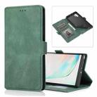 For Samsung Galaxy Note 10 Plus Retro Magnetic Closing Clasp Horizontal Flip Leather Case with Holder & Card Slots & Photo Frame & Wallet(Green) - 1