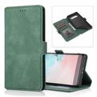 For Samsung Galaxy S10 Plus Retro Magnetic Closing Clasp Horizontal Flip Leather Case with Holder & Card Slots & Photo Frame & Wallet(Green) - 1