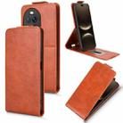 For Huawei nova 14 Magnetic Vertical Flip Leather Phone Case with Buckle(Brown) - 1