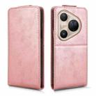 For Huawei Pura 80 Ultra 5G Magnetic Vertical Flip Leather Phone Case with Buckle(Rose Gold) - 2