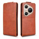For Huawei Pura 80 Ultra 5G Magnetic Vertical Flip Leather Phone Case with Buckle(Brown) - 2
