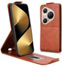 For Huawei Pura 80 Ultra 5G Magnetic Vertical Flip Leather Phone Case with Buckle(Brown) - 3