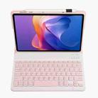 For Xiaomi Redmi Pad 2 2025 A0N15 Ultra-thin Detachable Bluetooth Keyboard Leather Tablet Case(Pink White) - 2