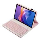 For Xiaomi Redmi Pad 2 2025 A0N15 Ultra-thin Detachable Bluetooth Keyboard Leather Tablet Case(Pink White) - 3
