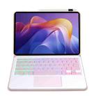 For Xiaomi Redmi Pad 2 2025 A0N15-AS Ultra-thin Detachable Backlight Bluetooth Keyboard Leather Tablet Case with Touchpad(Pink White) - 2