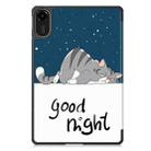 For Xiaomi Redmi Pad 2 Custer Painted 3-Fold Stand Leather Smart Tablet Case(Lazy Cat) - 3