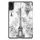 For Xiaomi Redmi Pad 2 Custer Painted 3-Fold Stand Leather Smart Tablet Case(Retro Eiffel Tower) - 3