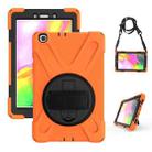 For Samsung Tab A 8.0(2019) T290 / T295 Shockproof Colorful Silicone + PC Protective Case with Holder & Hand Grip Strap(Orange) - 1