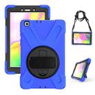 For Samsung Tab A 8.0(2019) T290 / T295 Shockproof Colorful Silicone + PC Protective Case with Holder & Hand Grip Strap(Blue) - 1