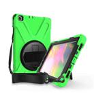 For Samsung Tab A 8.0(2019) T290 / T295 Shockproof Colorful Silicone + PC Protective Case with Holder & Hand Grip Strap(Green) - 1