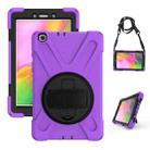 For Samsung Tab A 8.0(2019) T290 / T295 Shockproof Colorful Silicone + PC Protective Case with Holder & Hand Grip Strap(Purple) - 1