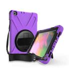 For Samsung Tab A 8.0(2019) T290 / T295 Shockproof Colorful Silicone + PC Protective Case with Holder & Hand Grip Strap(Purple) - 1